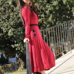 burgundy-surplice dress