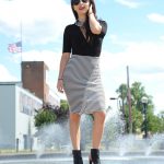 Black and white pencil skirt